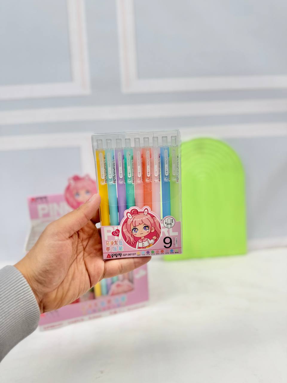 پک خودکار کلیکی 9 رنگ موراندی پاستیلی برند pink girl