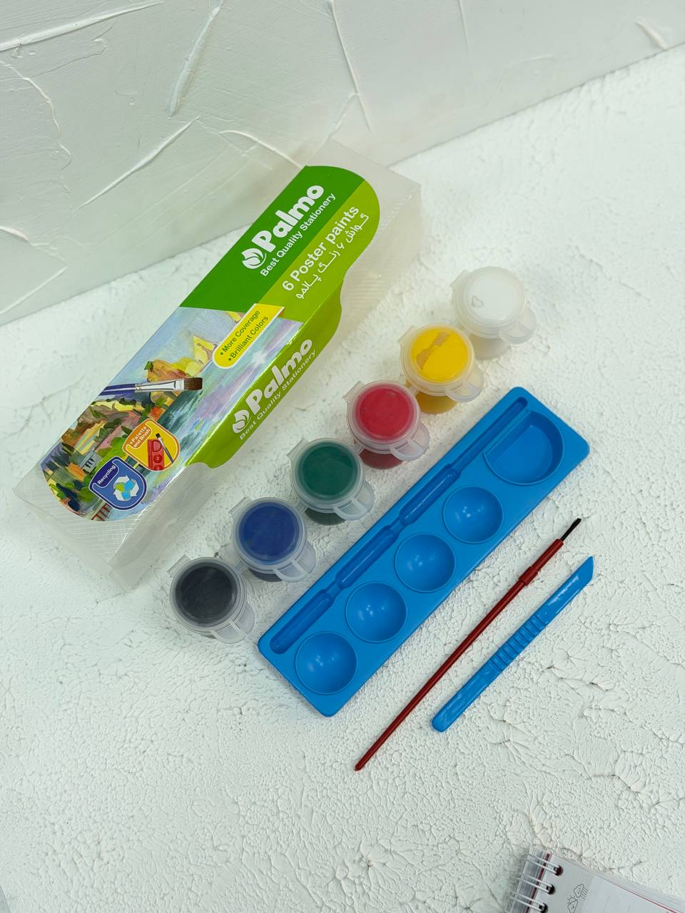 گواش پیوسته 6 رنگ همراه با ابزار برند پالمو